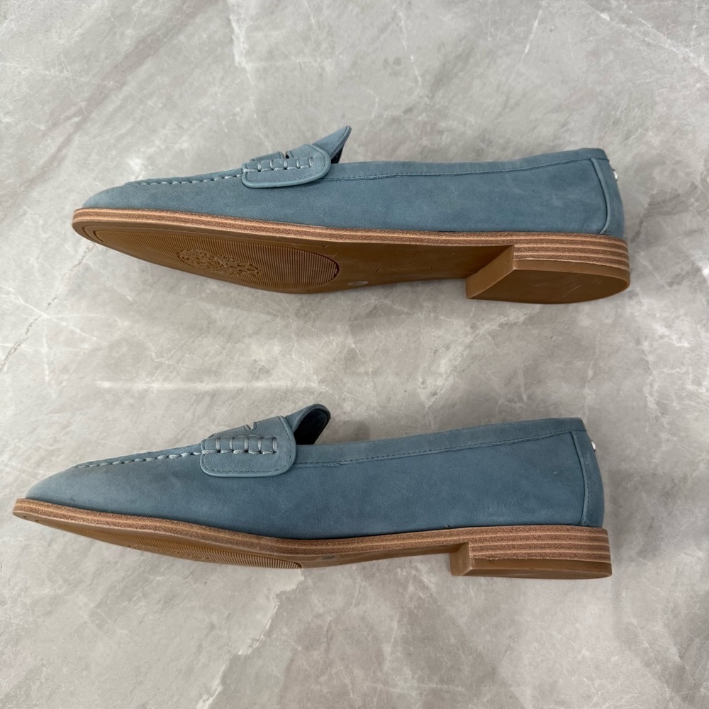 NWOT Women’s Vince Camuto Caylas Woven Leather Suede Slip On Penny Loafers 11 - Picture 5 of 13